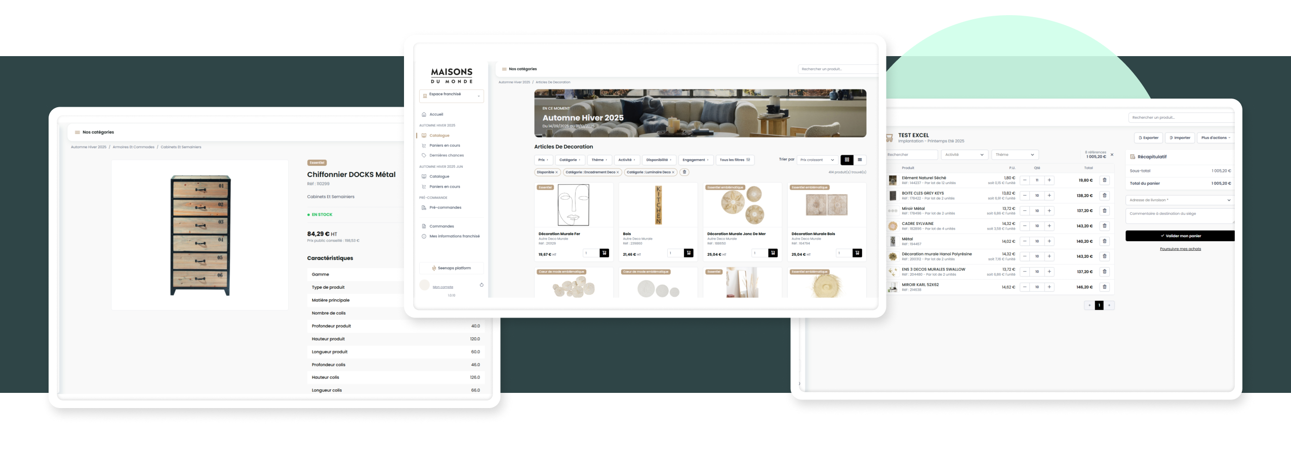 Aperçu de la réalisation centrale d'achat pour Maisons du Monde